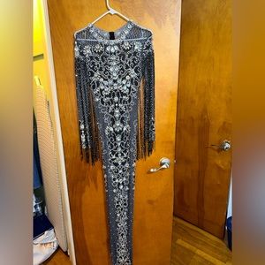 Lynira Label ‘Queen Gown’ Size XS Black and Silver